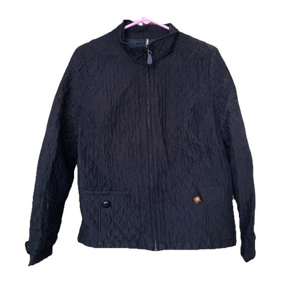 Women’s Jacket - Merona Black Quilted Jacket - Size XXL Full Zip - Picture 1 of 4